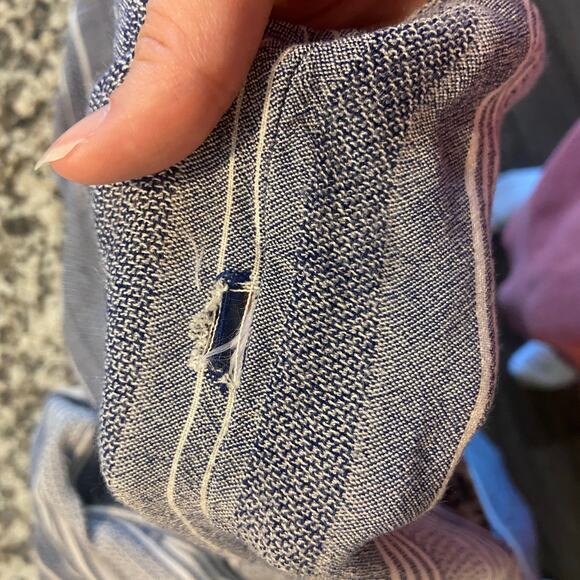 Anthropologie Maeve Women's Size Small Blue Chatham Striped Button Down Shirt - Picture 6 of 9